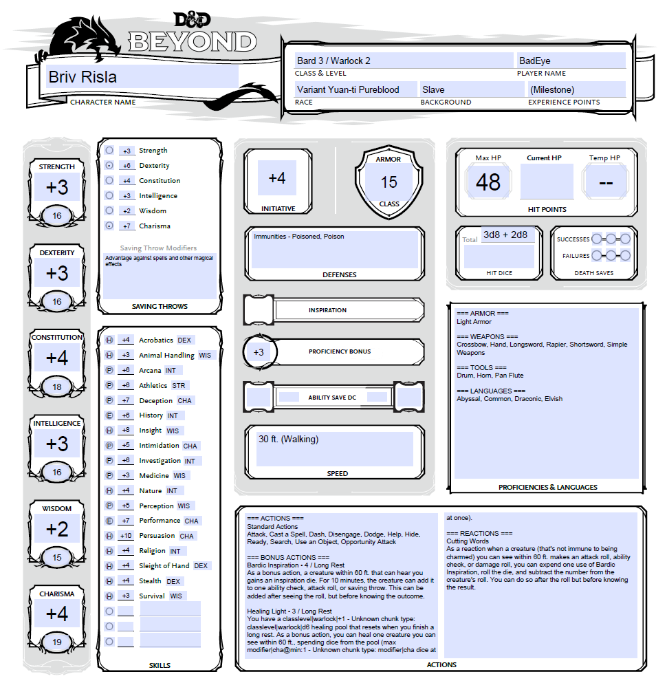 Character Sheet Revamp Old Changelog D D Beyond